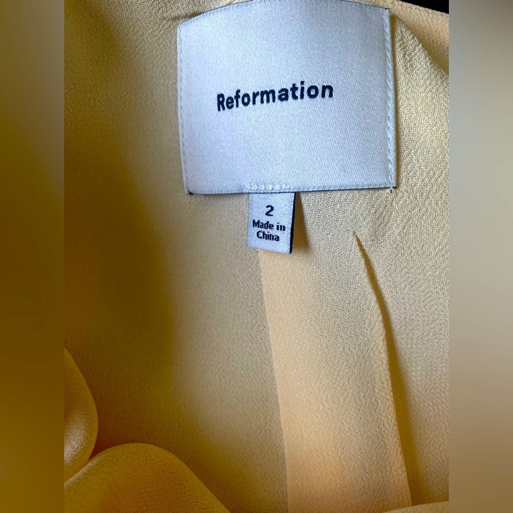 NEW Reformation Ecru Elegant Cream Satin Sheath Mini Dress Size 2 - Picture 13 of 14